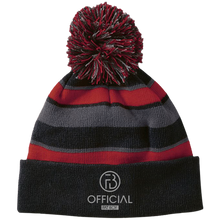 Load image into Gallery viewer, OFB Striped Beanie with Pom