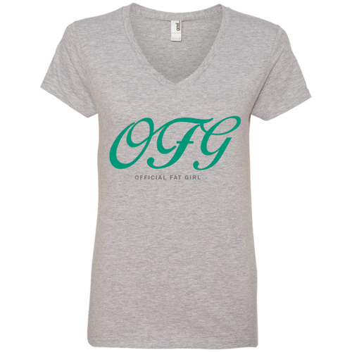 OFG TEAL  Ladies' V-Neck T-Shirt