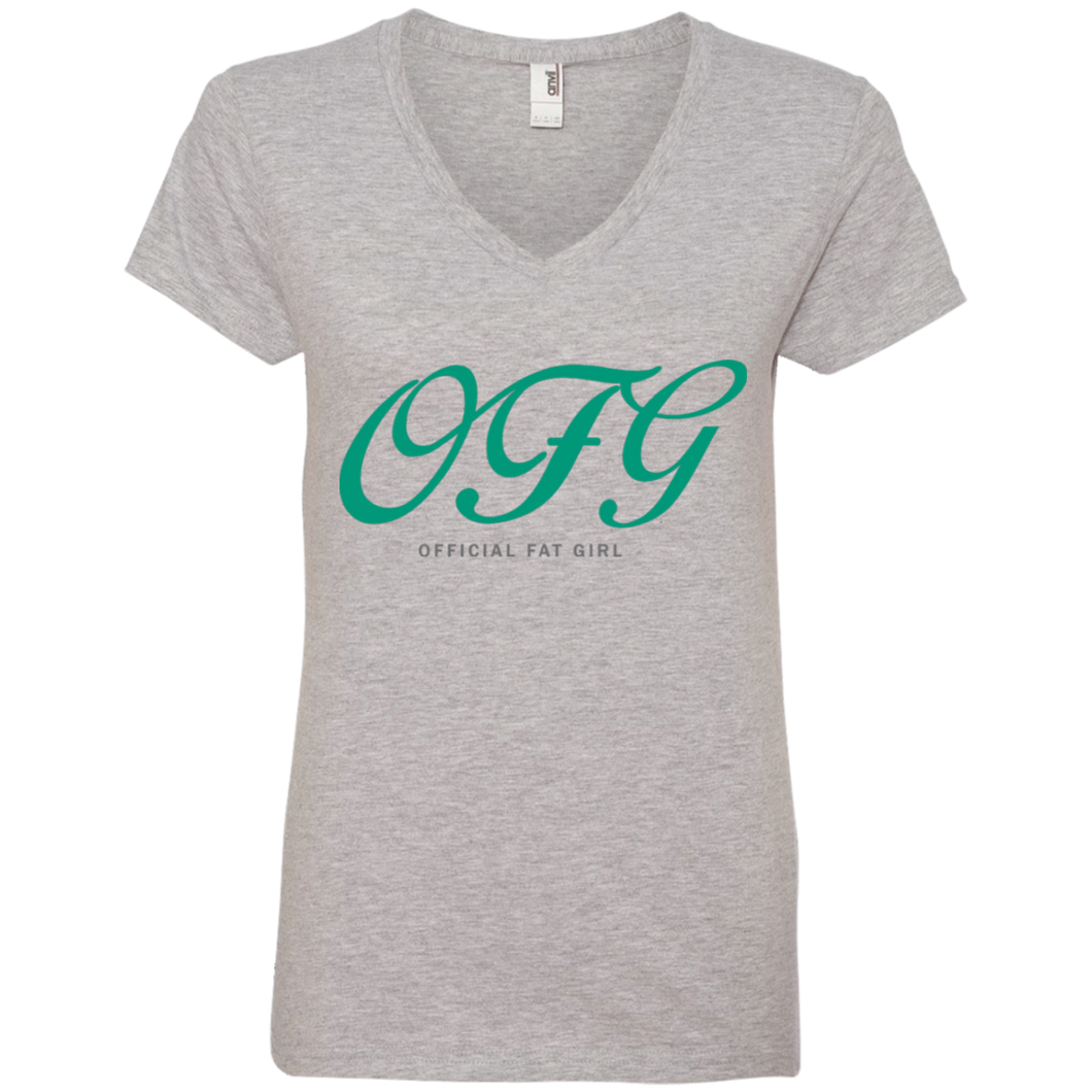 OFG TEAL  Ladies' V-Neck T-Shirt