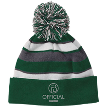 Load image into Gallery viewer, OFB Striped Beanie with Pom