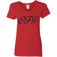 Load image into Gallery viewer, OFG Ladies&#39; 5.3 oz. V-Neck T-Shirt