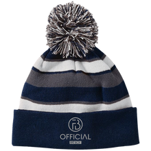 Load image into Gallery viewer, OFB Striped Beanie with Pom