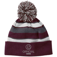Load image into Gallery viewer, OFB Striped Beanie with Pom