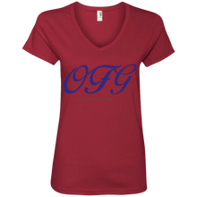 Load image into Gallery viewer, Purple OFG V-Neck T-Shirt