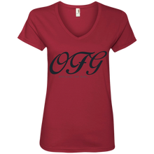 Load image into Gallery viewer, Black OFG V-Neck T-Shirt