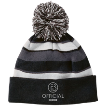 Load image into Gallery viewer, OFB Striped Beanie with Pom