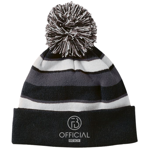 OFB Striped Beanie with Pom