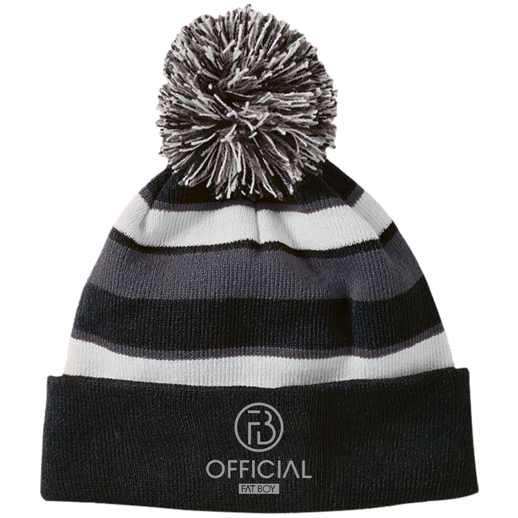 OFB Striped Beanie with Pom