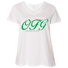 Load image into Gallery viewer, OFG  Ladies&#39; Curvy V-Neck T-Shirt