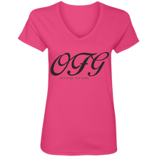 Load image into Gallery viewer, OFG Ladies&#39; V-Neck T-Shirt