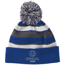 Load image into Gallery viewer, OFB Striped Beanie with Pom