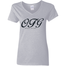 Load image into Gallery viewer, OFG Ladies&#39; 5.3 oz. V-Neck T-Shirt