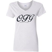 Load image into Gallery viewer, OFG Ladies&#39; 5.3 oz. V-Neck T-Shirt