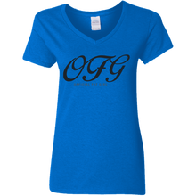 Load image into Gallery viewer, OFG Ladies&#39; 5.3 oz. V-Neck T-Shirt