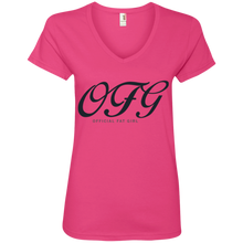 Load image into Gallery viewer, Black OFG V-Neck T-Shirt