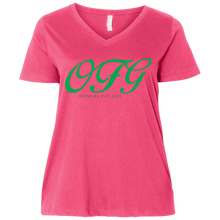 Load image into Gallery viewer, OFG  Ladies&#39; Curvy V-Neck T-Shirt