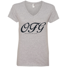 Load image into Gallery viewer, Black OFG V-Neck T-Shirt