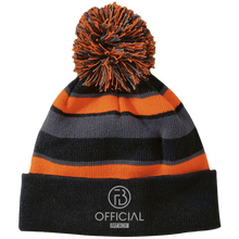 Load image into Gallery viewer, OFB Striped Beanie with Pom